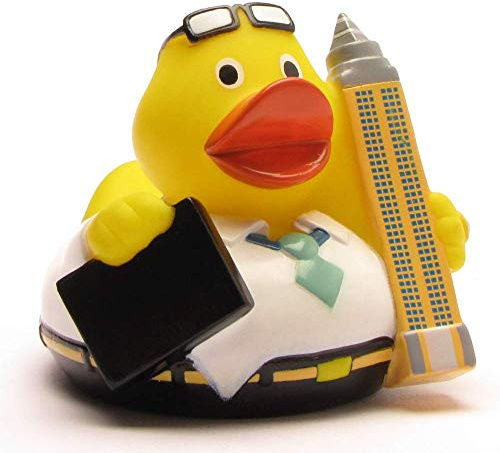 Duckshop I Badeente City Duck FrankfurtI Quietscheente I L: 7,5 cm I Quietscheentchen I Geschenk für Reise-Fans I Präsent Sammler I Souvenir