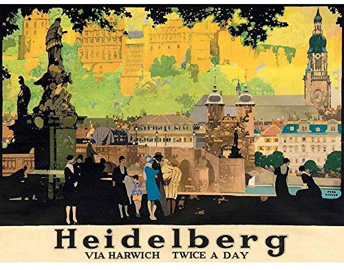 Wee Blue Coo Advert Heidelberg Rail City Painting Unframed Wall Art Print Poster Home Decor Premium