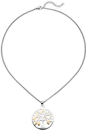 Jobo Damen-Halskette Lebensbaum aus Edelstahl Bicolor 46 cm