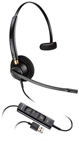 Plantronics Encore Pro HW515 USB 203442-01 Noise Cancelling USB Mono PC Headset, Black