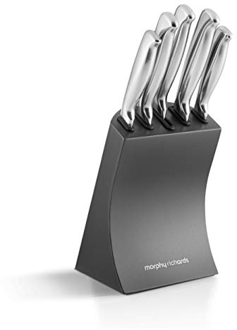 Morphy Richards Accents 974823 5 Piece Knife Block with High Grade Polished Stainless Steel, Titanium