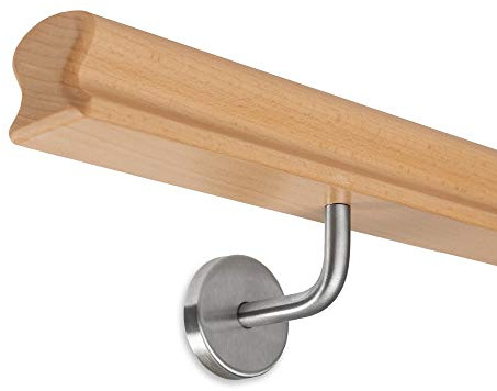 Handlauf Buche lackiert - 55x50mm - Omega inkl. Halter zum Einschrauben (195 cm)