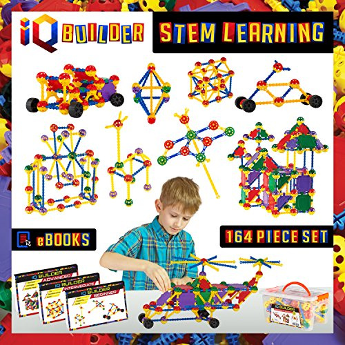 IQ BUILDER | STEM Learning Toys | Creative Construction Engineering | Fun Educational Building Set for Boys & Girls Ages 3-10 | Top Blocks Game Kit
