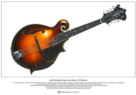 George Morgan Illustration John Paul Jones’ Lloyd Loar F-5 Mandolin Limited Edition Fine Art Print A3 size
