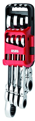 USAG U02856158 - 285 KF/DS8 - Juego de ocho llaves combinadas con carraca y articuladas con bisagra