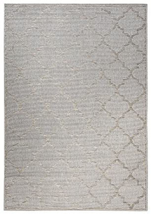 Wecon Home Indoor & Outdoor, 120 x 170 cm, Silber | moderner Kurzflor Teppich/Läufer für Flur, Esszimmer, Küche, Gleamy, WH-4630-957