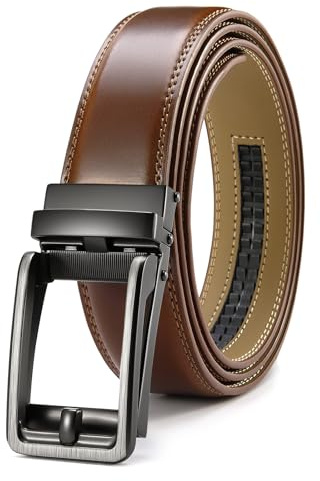 CHAOREN Click Belt Men - 1 3/8 Leather Ratchet Belt for Dress Casual