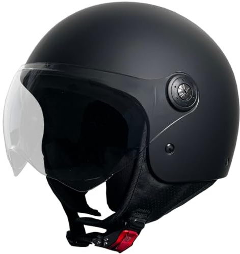 Jethelm Helm Motorradhelm Rollerhelm Chopper RALLOX 229 schwarz matt S M L XL