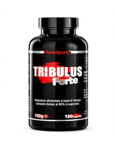 FlorioSport Tribulus Forte 90% Saponine, 180 capsule (3 mesi) da 750 mg di estratto secco di Tribulus Terrestris. Integratore Energizzante ad Azione Tonica e di Sostegno Metabolico