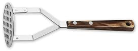 Tramontina 29810/299 Country House Landhaus Potato Masher, Real Wood Handle, Dishwasher Safe, Stainless Steel, Brown