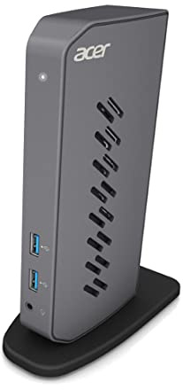 Acer U301 Dock USB 3.0 per Windows | 2 Porte HDMI | 4 Porte USB 2.0 | Gigabit Ethernet | Grigio