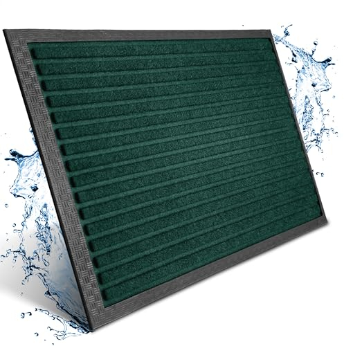 Bodenständig Fußmatte außen - extrem rutschfest & langlebig - Fußabtreter außenbereich grün 60x90cm - Türmatte in Perfekter Größe für die Haustür - Fussmatte aussen - Türvorleger gestreift
