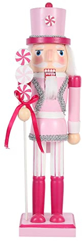 VALICLUD Noël Casse- Noisette Soldat Casse- Noisette en Bois Décorations de Noël 13/ 35Cm Rose Décoration de Noël Ornement