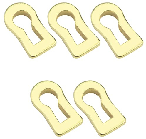 Tighall 5 Stück Metall-Schlüsselloch-Abdeckung, geprägtes Messing, dekorativer Schlüsselloch-Einsatz, Rosettenplatte für Kommode, Schubladen, Möbelschloss, Dekoration (Gold)