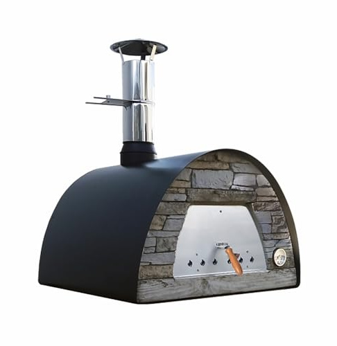FOUR A BOIS MAXIMUS ARENA NOIR - Idéal Pour Une Cuisson au Feu de Bois de Pizza et Pain Traditionnel - Four Portatif et Extérieur