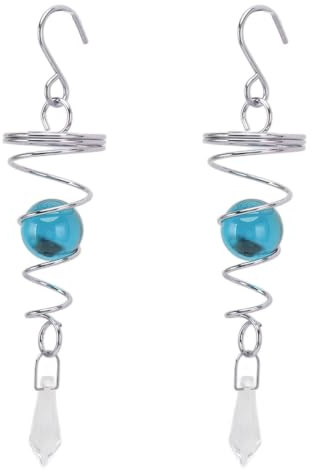 Crystal Suncatcher Hanging Suncatcher Gazing Ball Spiral Tail Decorative Wind Spinner 3D Rotating Wind Chimes Wind Sculptures Crafts Ornament