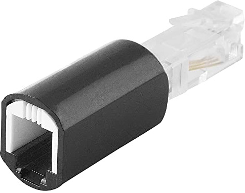 Twist Stop drehbarer Adapter für Festnetztelefon-Kabel Telefon-Kabel RJ10 4-polig Stecker männlich auf RJ10 4-polig Buchse Kupplung weiblich, schwarz