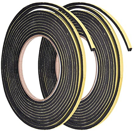 QUARKZMAN 5mm W 3mm T 13 Pies Espuma Sellado Cinta x 2uds Auto Adhesivo EVA Burletes Sonido Prueba Sello Franja para Puertas Espacio Bloque