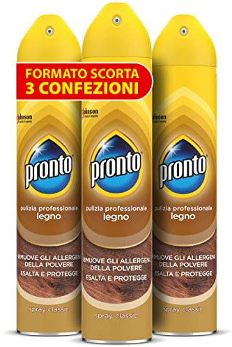Pronto Spray Legno - Esalta e protegge le superfici, 3 Confezioni da 300 ml | Semplice e Pratico nell'Utilizzo
