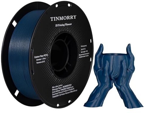 Kohlefaser PETG Filament 1.75mm, TINMORRY PETG-CF 3D-Druckmaterialien, Kompatibel mit Bambu FDM 3D-Drucker, 1 KG 1 Spule, Blau
