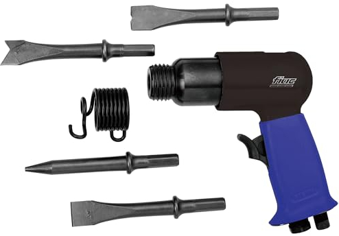 FIAC Martello Scalpellatore Pneumatico 5060, Scalpellatore con Scalpelli da 125 mm, Molla di Arresto, Mini Lubrificatore, Impatti al Minuto 4500, Pressione Max 6,3 Bar