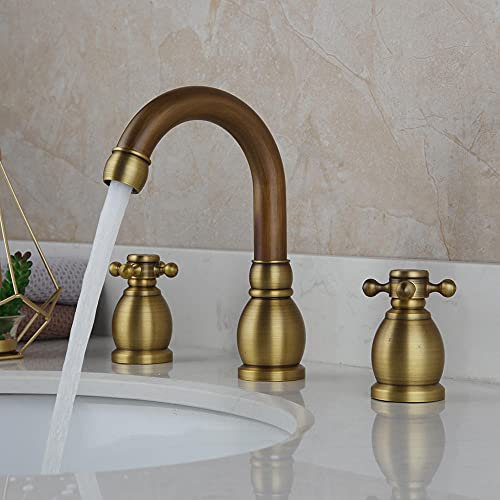 Miscelatore Per Lavabo Di Lusso In Ottone Antico, Miscelatore Per Bagno Da Appoggio Miscelatore Per Lavabo A Doppia Leva A 3 Fori