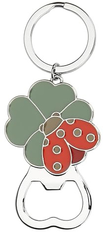 THUN, Apribottiglia con Quadrifoglio e Coccinella Ella in Zama Placcata e Ottone Placcato, 6.6 x 4.5 cm