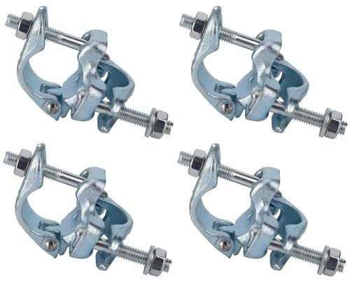 Scaffolding Forged Couplers,Fixed Right Angle Pipe Clamp,Cross Pipe Clamps For 1.65 to 1.9 (42mm to 48mm) OD Tube,4PACK. (Fixed Cross Couplers)