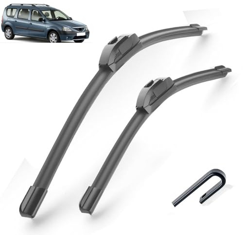 Balais d'essuie-glace de voiture compatible avec Dacia Renault Logan 1 I 2004 2005 2006 2007 2008 2009 2010 2011 MK1 pare-brise avant