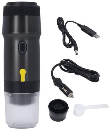 Macchina per caffè Espresso Portatile, Caffettiera Autoriscaldante, 20 Bar, Compatibile con NES, Cialde DG e Cartucce di caffè in Polvere, Macchina da caffè da Viaggio