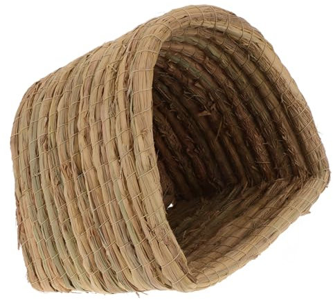 Kisangel Cama De Paja Tejida para Hámsters Caseta para Mascotas s para Pequeños Animales Interiores