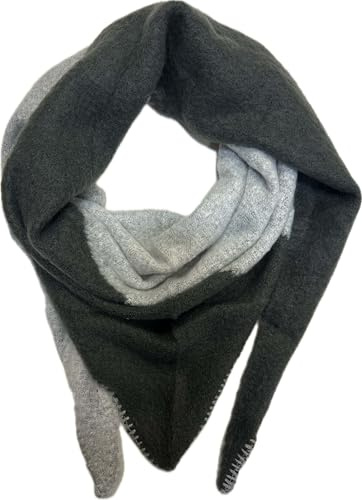 Jeamis Sciarpa a triangolo XXL calda invernale sciarpa moda autunno primavera triangolo sciarpa sciarpa lana stola panno, Nero , 160 x 48 cm