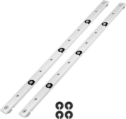 QWORK® 2 Stück Miter Bar Slider 450mm, T-Schiene Aluminiumlegierung Gehrungsschiene für Tischkreissägen