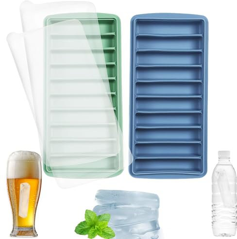 Bandeja de Hielo Apilables Sin Bpa - 2 Piezas Fácil Desmoldar Molde Barra Hielo, Palitos Largos para Cubitos de Hielo, Diseño Desmoldable Moldes para Cubitos, Bbotellas de Agua Deportivas, Whisky