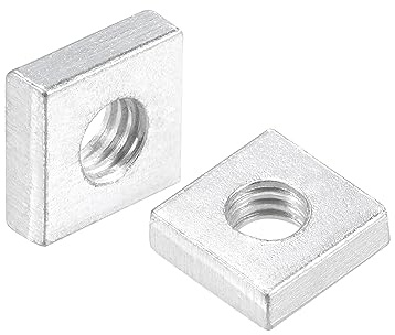QUARKZMAN Tuercas Cuadradas, Kit de Surtido de Tuercas Cuadradas Zincadas Métricas de Rosca Gruesa M6X12Mmx4Mm, 25 Piezas