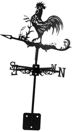 UPKOCH Girouette Coq Fer Résistante pour Jardin Et Toit Indicateur De Vent Décoration Extérieure Classique Et Mesure du Vent Montage Sol Et Toiture Facile