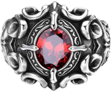 Auriselle Herren Wikinger Ring Öffnung Verstellbarer Strassbesetzt, Offene Retro Punk Hip Hop Gothic Schmuck Vintage, Strasssteinen Glänzend Party Geburtstag/Weihnachten Geschenk für Männer Jungen