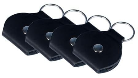 Parliky 2 Piezas Estuche Púas Guitarra Cuero Sintético Negro Bolsa Soporte Compacto para Guardar Plectros Accesorio para Guitarristas