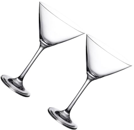 VICASKY Calice Da Cocktail in Vetro 200ml, Bicchiere Da Whisky e Coppa Di Vino, Set 2 Pezzi Per Bar e Ristorante Fondo Spesso e Impugnatura Confortevole, Adatto Per Feste e Cene Romantiche