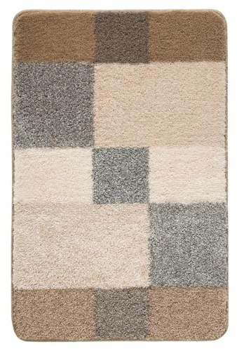 Kleine Wolke Badematte JOANA, B 60 cm, L 90 cm, Taupe, Grau, Höhe 20.0 mm, fußbodenheizungsgeeignet, Polyacryl, rechteckig