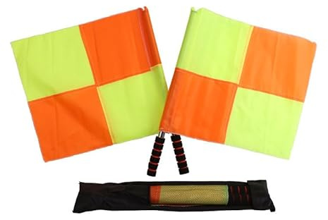 Fußball Schiedsrichter Fahne - 2er Set Linienrichter Fahnen, Wetterfeste Und Hoch Sichtbare Eckfahnen Für Fußball, Hallenspiele Und Schulwettbewerbe
