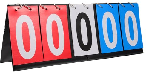 Mikikit Marcador de Puntuación Portátil con Dígitos Flip Tablero de Mesa para Baloncesto Fútbol Tenis y Bádminton Diseño Cómodo y Fácil de Usar para Competiciones Deportivas