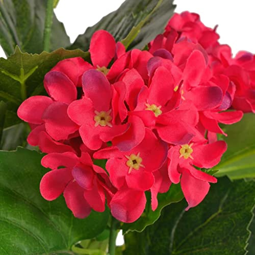 Generico Ortensia Pianta Artificiale con Vaso 60 cm Rossa,Rosso,1.55kg,244440