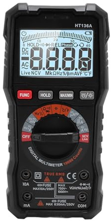 Garosa Multimètre Numérique 6000 Points avec Grand écran LCD, Fonctions d'alerte Haute Tension pour l'entretien Automobile, la Réparation d'appareils Ménagers