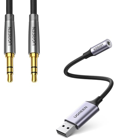 UGREEN Adaptateur USB vers Jack 3,5mm Carte Son Externe USB