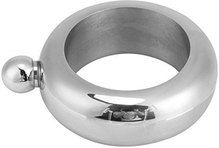 Aramox Pulsera de Petaca de Whisky Petaca de Acero Inoxidable de 3,5 Oz y 100 Ml con Embudo Brazalete de Licor Oculto para Fiestas, Festivales, Conciertos, Bares y Usuarios de Bebidas para Adultos