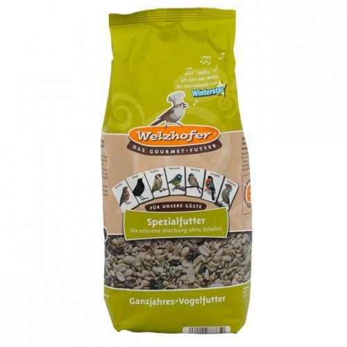 Welzhofer Spezialfutter 10kg - Schalenlose Mischung für Wildvögel für Balkon & Terrasse, perfekt für Beeren- & Körnerfresser. Gesunde Ernährung, Basis für Vitalität & Starkes Immunsystem