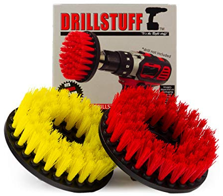 Drill Power Scrubber 2pc Brosse à récurer Rembourrage voiture Tapis Mat 5 Ronde avec fixation Perceuse électrique