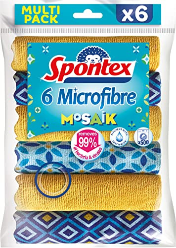 SPONTEX - Microfibres Mosaik - 6 Microfibres - Esthétiques
