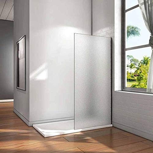 AICAit Walk In Parete Per Doccia Vetro Temperato 8mm Anticalcare Satinata-Opaca 80x200 cm Senza Barra Stabilizzatrice
